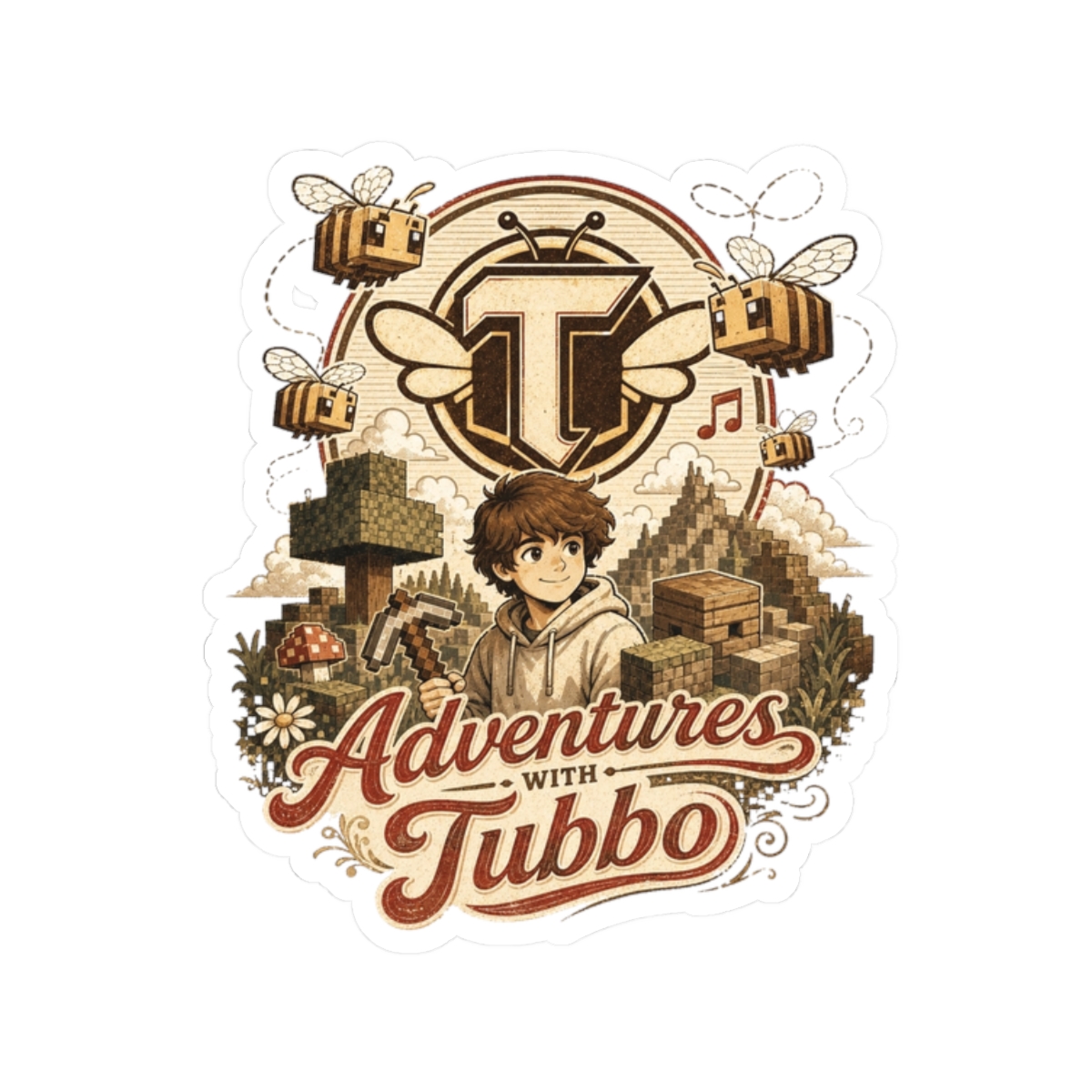 Tubbo "Adventures with Tubbo" Sticker - Official stickers merchandise